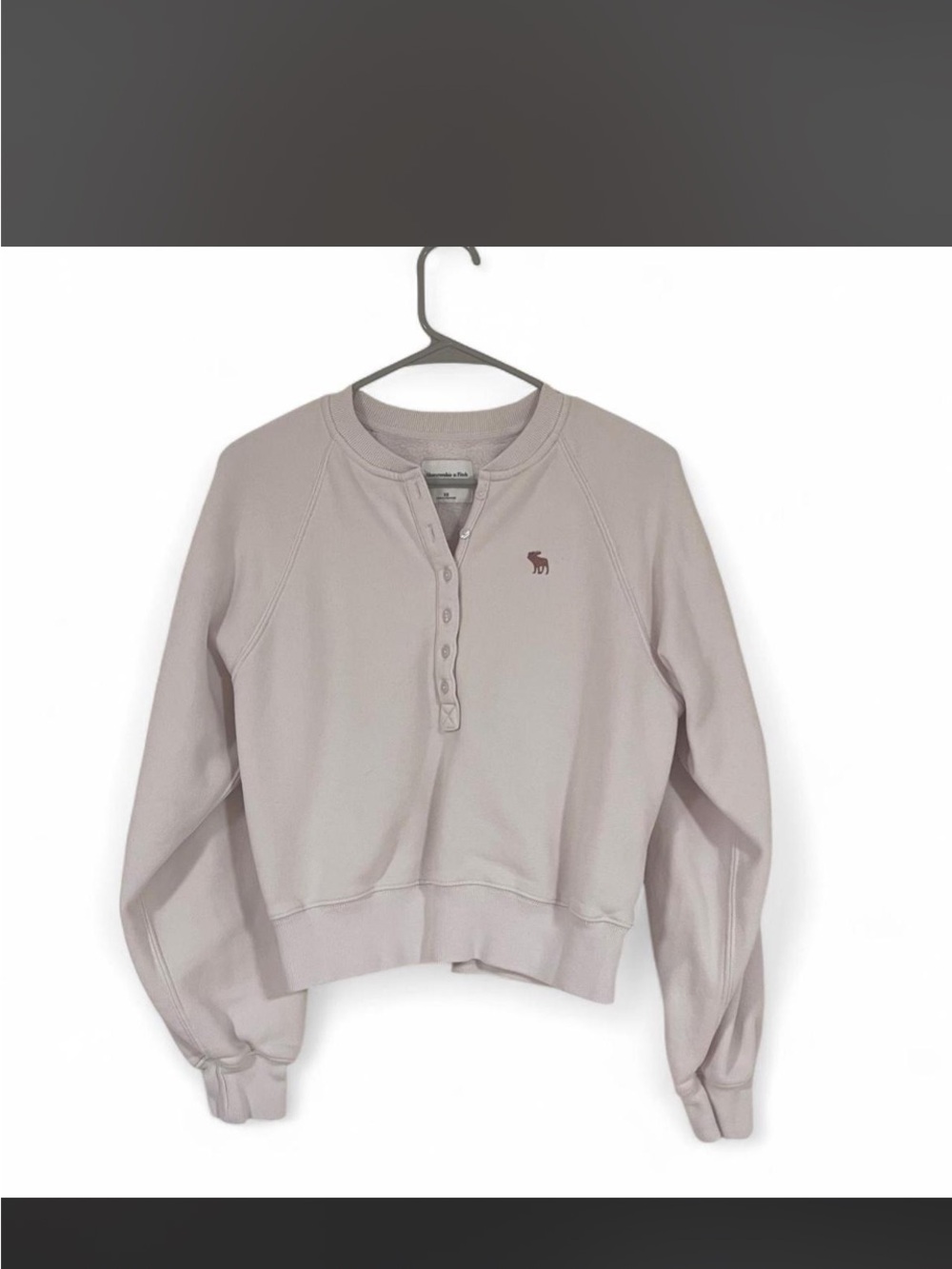 Abercrombie & Fitch Pale Mauve Button Henley Sweatshirt